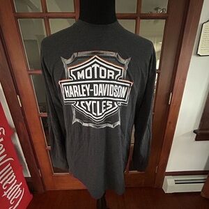 Harley Davidson Savannah Georgia Double Sided Graphic Shirt Mens Long Sleeve